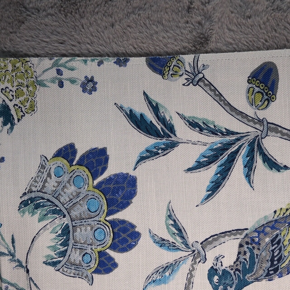 Aerin for Lee Jofa Fabrics - Cerulean and Green Floral Fabric - Picture 4 of 4